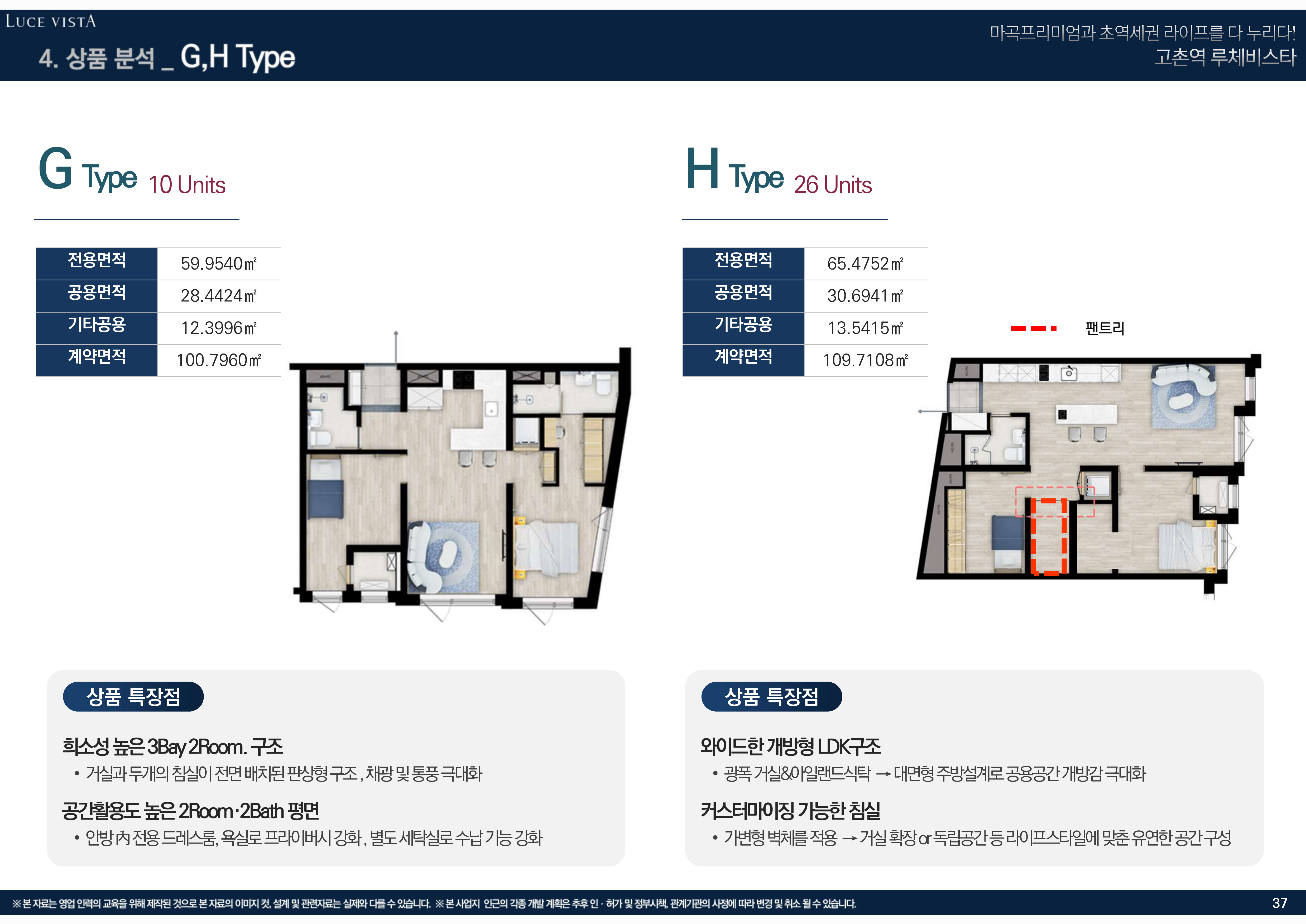 G, H Type 평면도